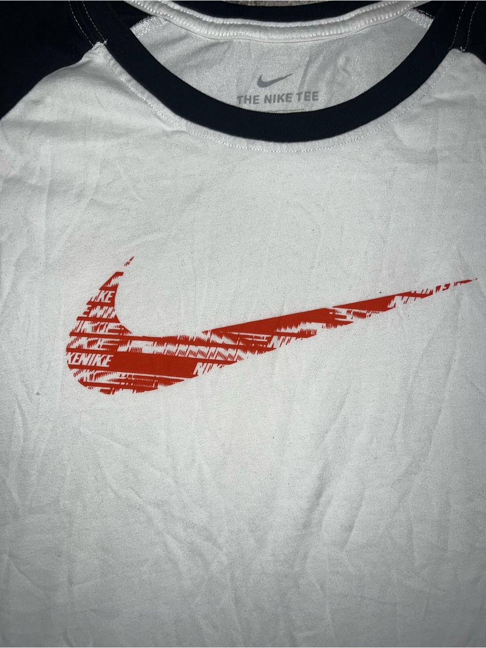 Nike Men’s White and Black Raglan Logo Shirt size XXL - Picture 4 of 10